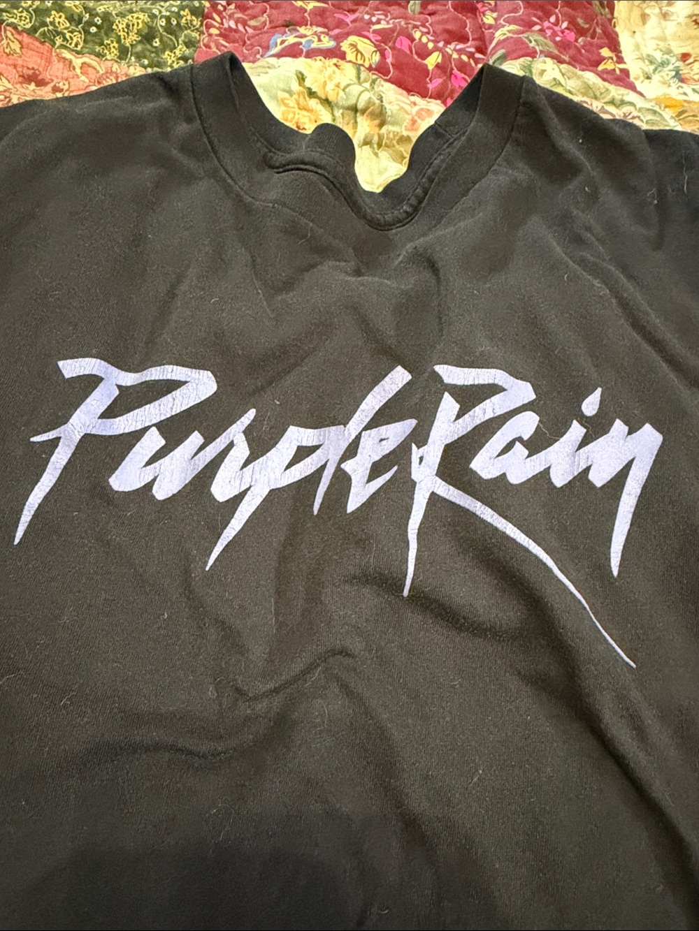 Prince Black T-Shirt with Purple 'Purple Rain' Script